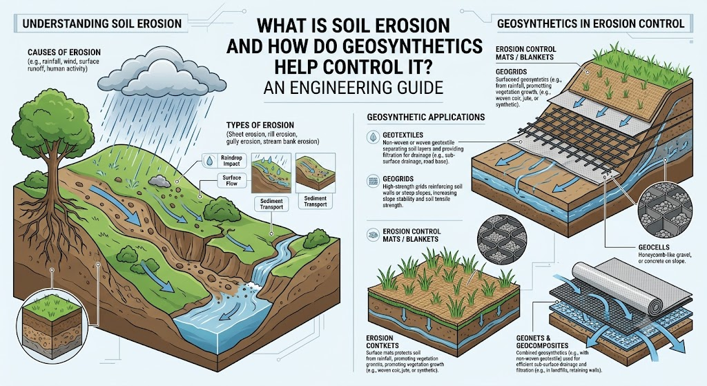 What Is Soil Erosion and How Do Geosynthetics Help Control It? An Engineering Guide