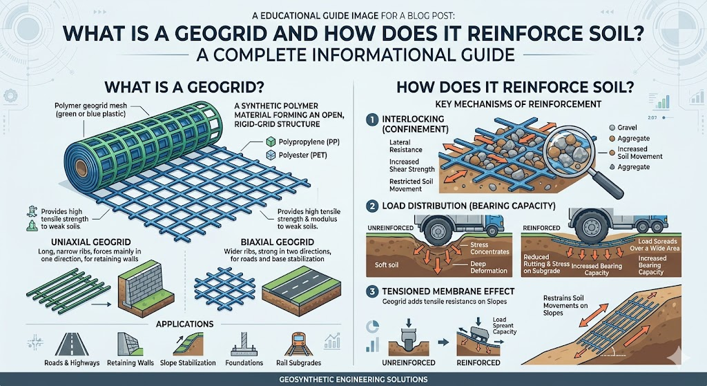 What Is a Geogrid and How Does It Reinforce Soil? A Complete Informational Guide